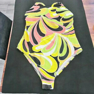 Cupshe one piece swimsuit never worn NWOT black pink green orange 1X